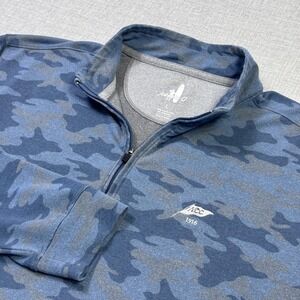 johnnie-O Blue Camouflage Quarter-Zip Pullover